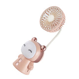 Mini Handheld Fan Portable USB Rechargeable Fan ABS Foldable Desk Fan for Home Travel Office Library Pink - 45-Degree Angle