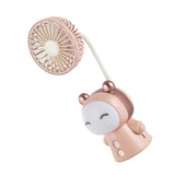 Mini Handheld Fan Portable USB Rechargeable Fan ABS Foldable Desk Fan for Home Travel Office Library Pink - Extra Image