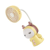 Mini Handheld Fan Portable USB Rechargeable Fan ABS Foldable Desk Fan for Home Travel Office Library Lemon
