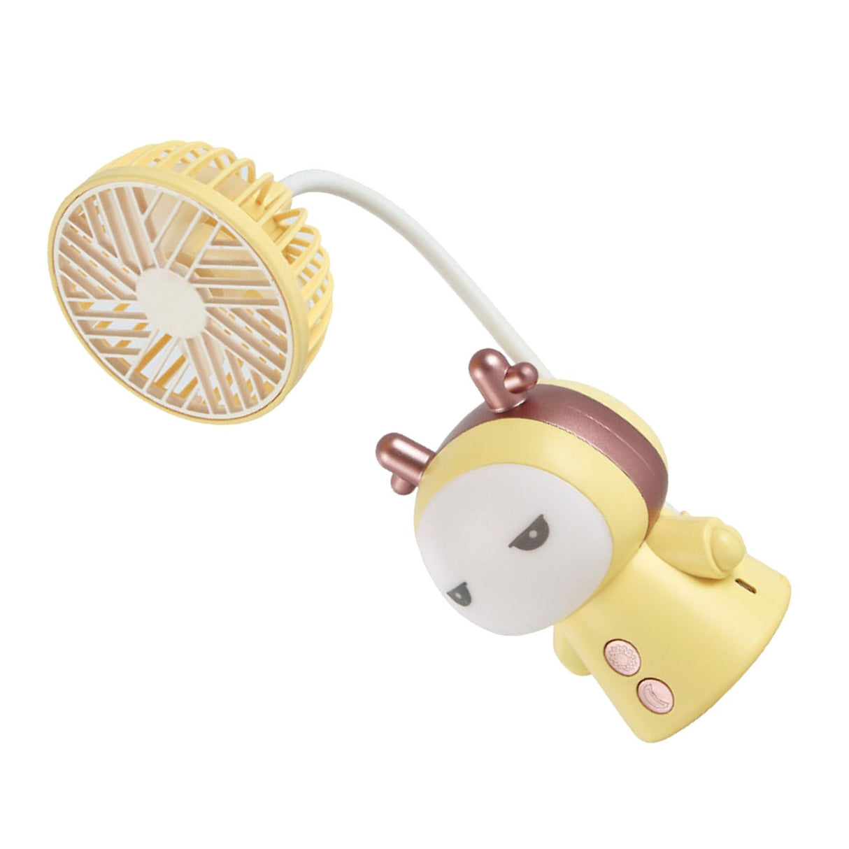 Mini Handheld Fan Portable USB Rechargeable Fan ABS Foldable Desk Fan for Home Travel Office Library Lemon