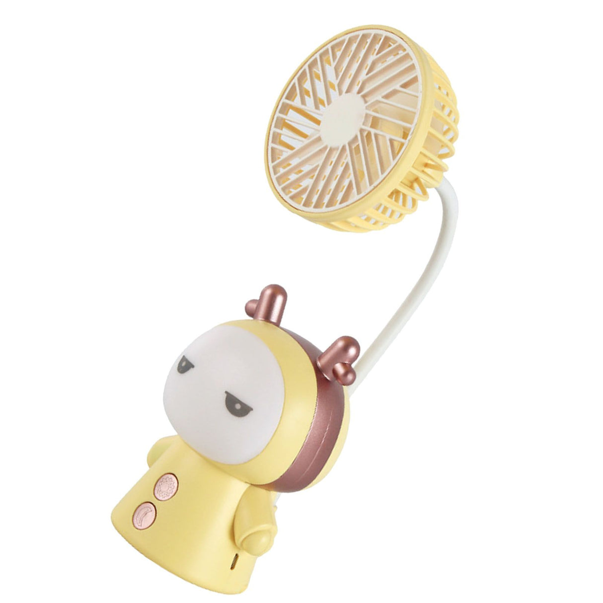 Mini Handheld Fan Portable USB Rechargeable Fan ABS Foldable Desk Fan for Home Travel Office Library Lemon