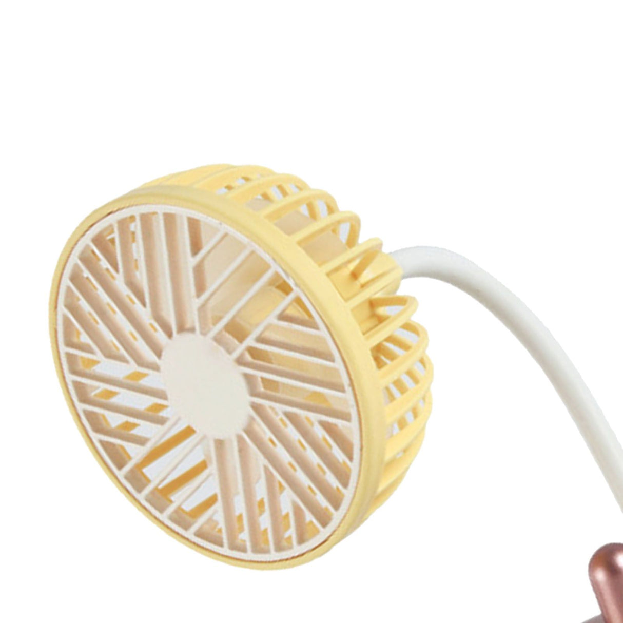 Mini Handheld Fan Portable USB Rechargeable Fan ABS Foldable Desk Fan for Home Travel Office Library Lemon