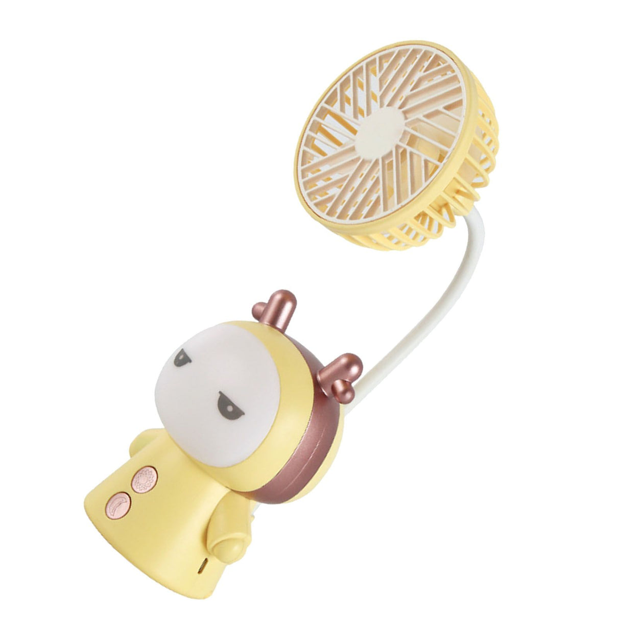 Mini Handheld Fan Portable USB Rechargeable Fan ABS Foldable Desk Fan for Home Travel Office Library Lemon