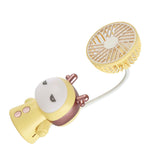 Mini Handheld Fan Portable USB Rechargeable Fan ABS Foldable Desk Fan for Home Travel Office Library Lemon - Extra Image