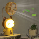 Mini Handheld Fan Portable USB Rechargeable Fan ABS Foldable Desk Fan for Home Travel Office Library Lemon