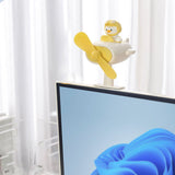 Clip On Fan Portable Small Fan with Cord Powered Small Fan with Sturdy Clamp Mini Table Fan Personal Desk Fan Duck Shape Yellow