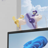 Clip On Fan Portable Small Fan with Cord Powered Small Fan with Sturdy Clamp Mini Table Fan Personal Desk Fan Duck Shape Yellow