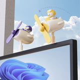 Clip On Fan Portable Small Fan with Cord Powered Small Fan with Sturdy Clamp Mini Table Fan Personal Desk Fan Duck Shape Yellow