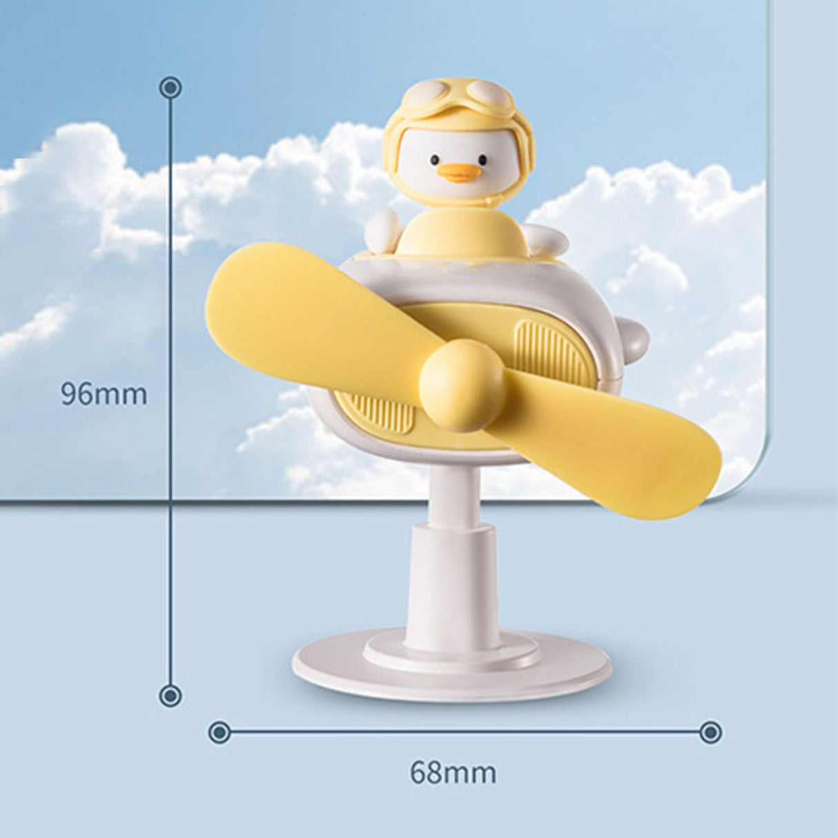 Clip On Fan Portable Small Fan with Cord Powered Small Fan with Sturdy Clamp Mini Table Fan Personal Desk Fan Duck Shape Yellow