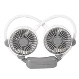 Portable Neck Fan Bendable Wearable USB Rechargeable Hand Free Mini Hanging Fan for Office Travel White
