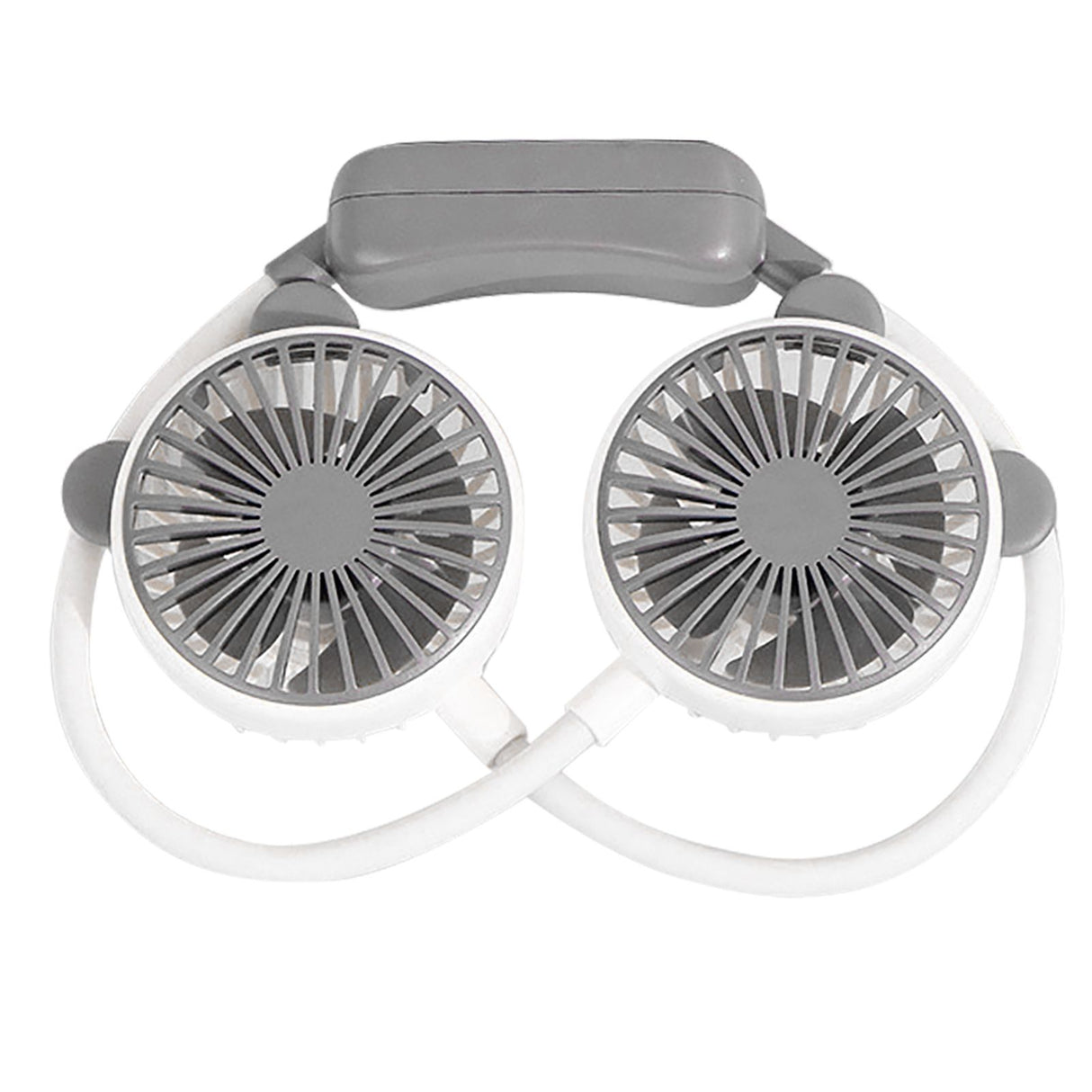 Portable Neck Fan Bendable Wearable USB Rechargeable Hand Free Mini Hanging Fan for Office Travel White