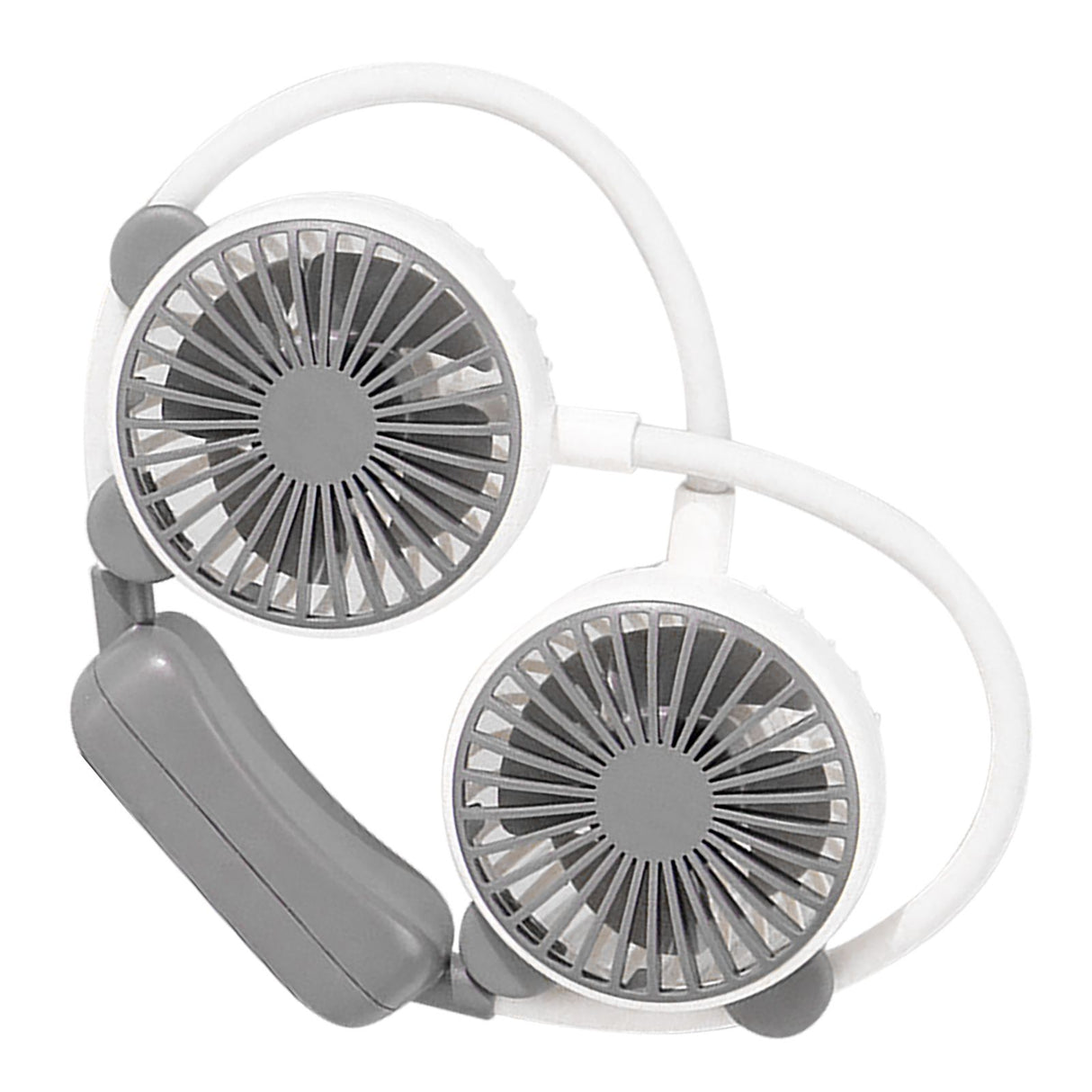 Portable Neck Fan Bendable Wearable USB Rechargeable Hand Free Mini Hanging Fan for Office Travel White