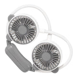 Portable Neck Fan Bendable Wearable USB Rechargeable Hand Free Mini Hanging Fan for Office Travel White - Side View
