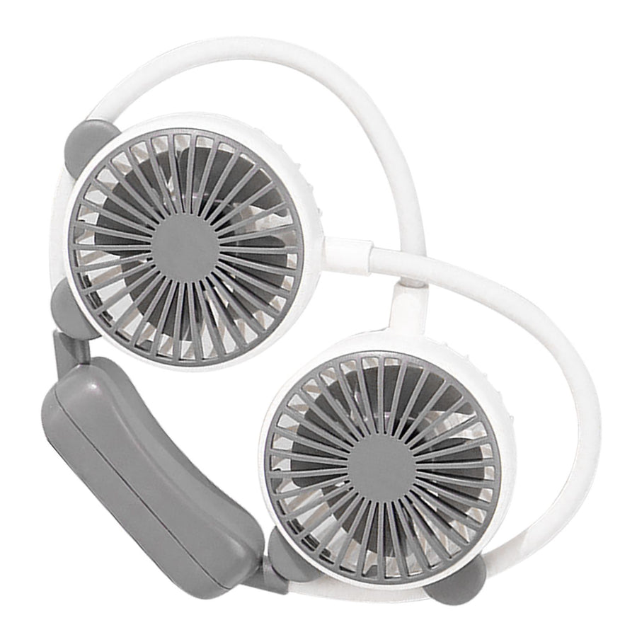 Portable Neck Fan Bendable Wearable USB Rechargeable Hand Free Mini Hanging Fan for Office Travel White