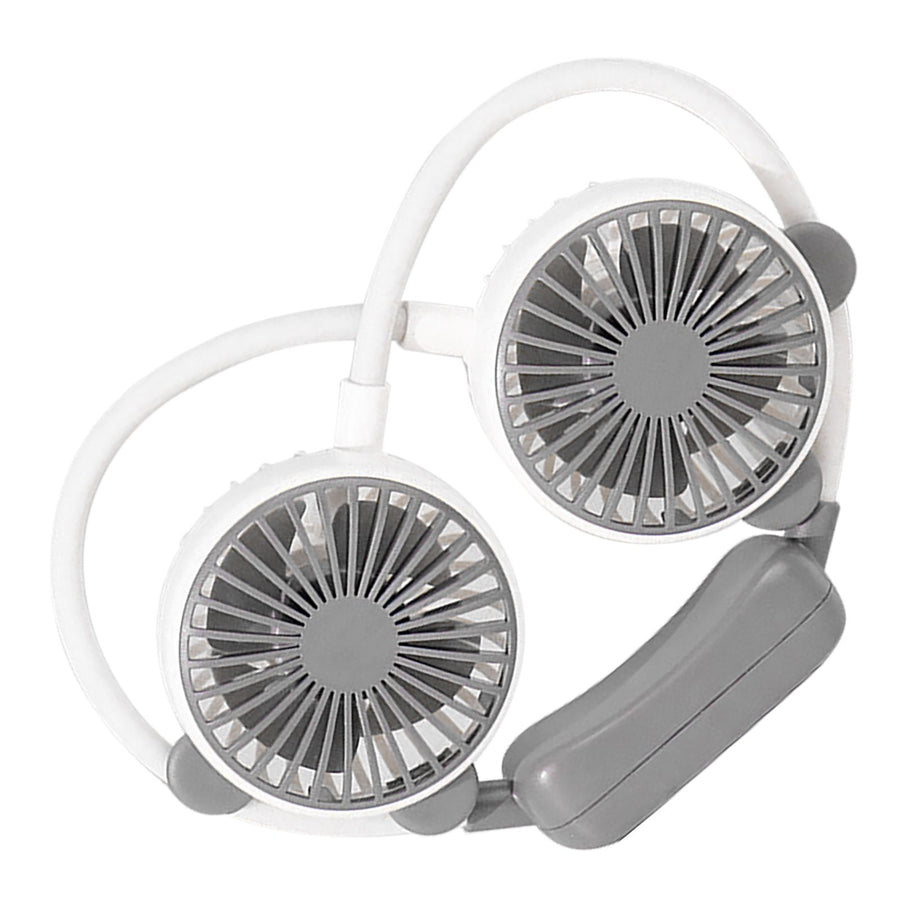 Portable Neck Fan Bendable Wearable USB Rechargeable Hand Free Mini Hanging Fan for Office Travel White