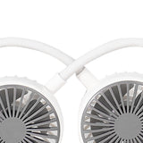 Portable Neck Fan Bendable Wearable USB Rechargeable Hand Free Mini Hanging Fan for Office Travel White - Close-Up Angle