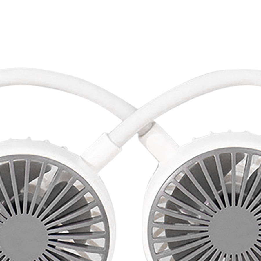 Portable Neck Fan Bendable Wearable USB Rechargeable Hand Free Mini Hanging Fan for Office Travel White
