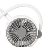 Portable Neck Fan Bendable Wearable USB Rechargeable Hand Free Mini Hanging Fan for Office Travel White - Low Angle