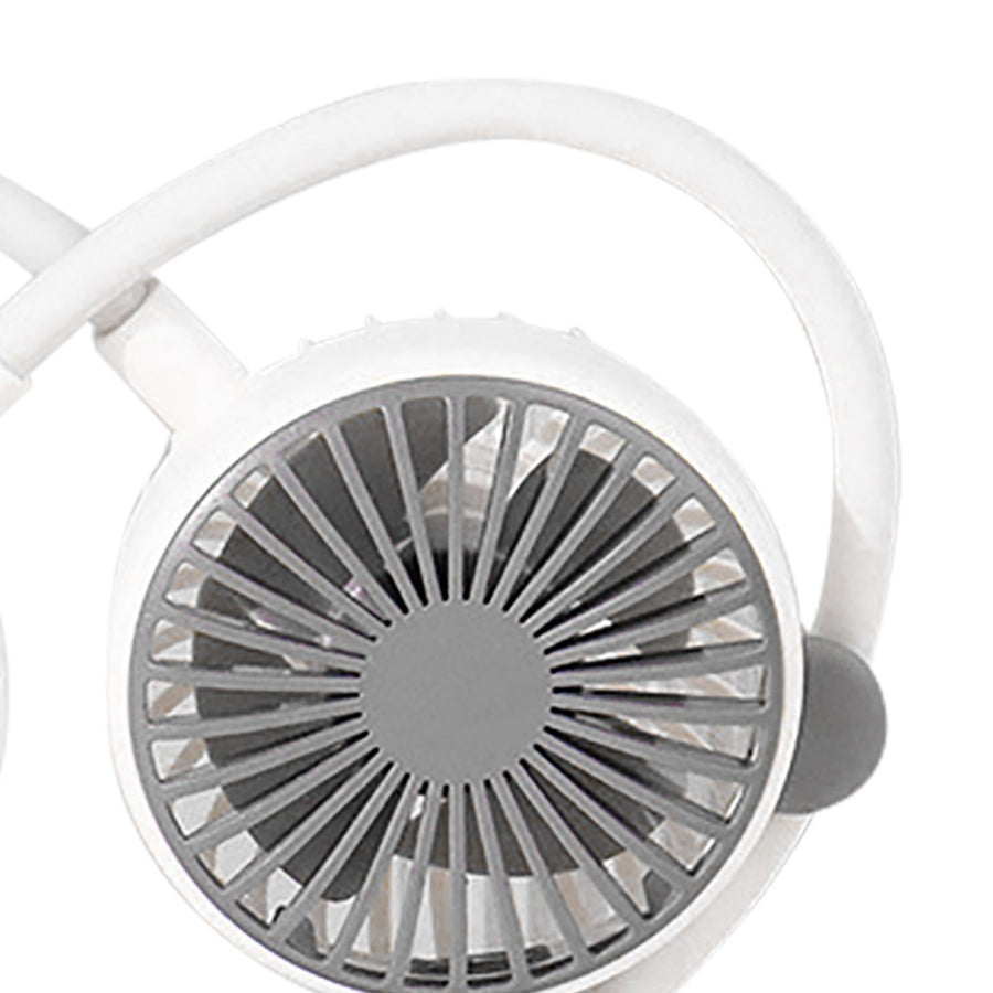 Portable Neck Fan Bendable Wearable USB Rechargeable Hand Free Mini Hanging Fan for Office Travel White