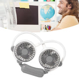 Portable Neck Fan Bendable Wearable USB Rechargeable Hand Free Mini Hanging Fan for Office Travel White