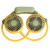 Portable Neck Fan Bendable Wearable USB Rechargeable Hand Free Mini Hanging Fan for Office Travel Yellow