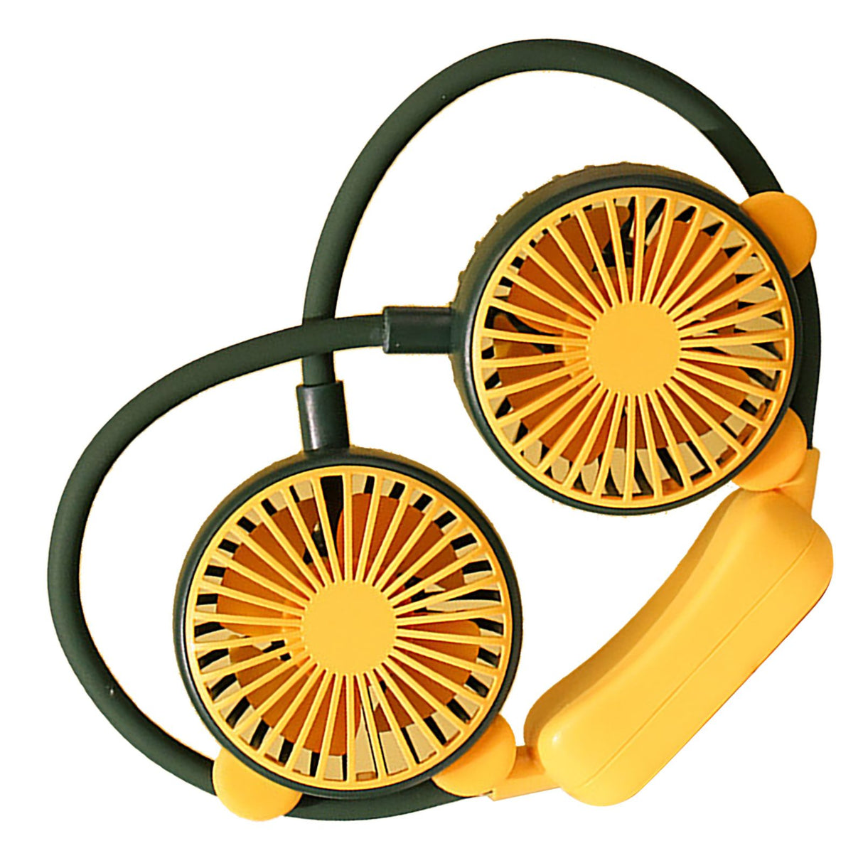 Portable Neck Fan Bendable Wearable USB Rechargeable Hand Free Mini Hanging Fan for Office Travel Green