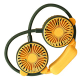 Portable Neck Fan Bendable Wearable USB Rechargeable Hand Free Mini Hanging Fan for Office Travel Green - Side View