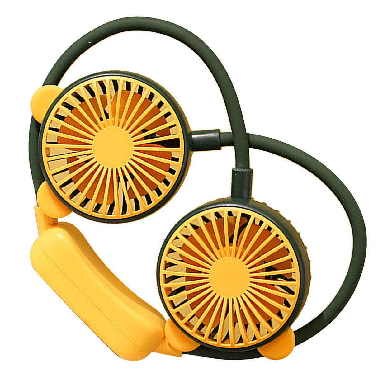 Portable Neck Fan Bendable Wearable USB Rechargeable Hand Free Mini Hanging Fan for Office Travel Green