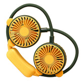 Portable Neck Fan Bendable Wearable USB Rechargeable Hand Free Mini Hanging Fan for Office Travel Green