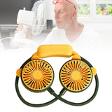 Portable Neck Fan Bendable Wearable USB Rechargeable Hand Free Mini Hanging Fan for Office Travel Green - Rear View