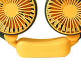 Portable Neck Fan Bendable Wearable USB Rechargeable Hand Free Mini Hanging Fan for Office Travel Green