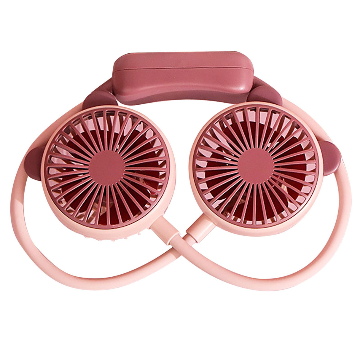 Portable Neck Fan Bendable Wearable USB Rechargeable Hand Free Mini Hanging Fan for Office Travel Taro Purple