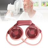 Portable Neck Fan Bendable Wearable USB Rechargeable Hand Free Mini Hanging Fan for Office Travel Taro Purple - Rear View