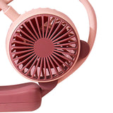 Portable Neck Fan Bendable Wearable USB Rechargeable Hand Free Mini Hanging Fan for Office Travel Taro Purple - Low Angle