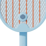Electric Fly Swatter Racket 4 in 1 Automatic Portable Handheld Electric Fly Racket Bedroom Backyard Patio Camping Sky Blue - Low Angle