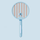 Electric Fly Swatter Racket 4 in 1 Automatic Portable Handheld Electric Fly Racket Bedroom Backyard Patio Camping Sky Blue