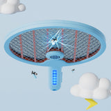 Electric Fly Swatter Racket 4 in 1 Automatic Portable Handheld Electric Fly Racket Bedroom Backyard Patio Camping Sky Blue - Extra Image