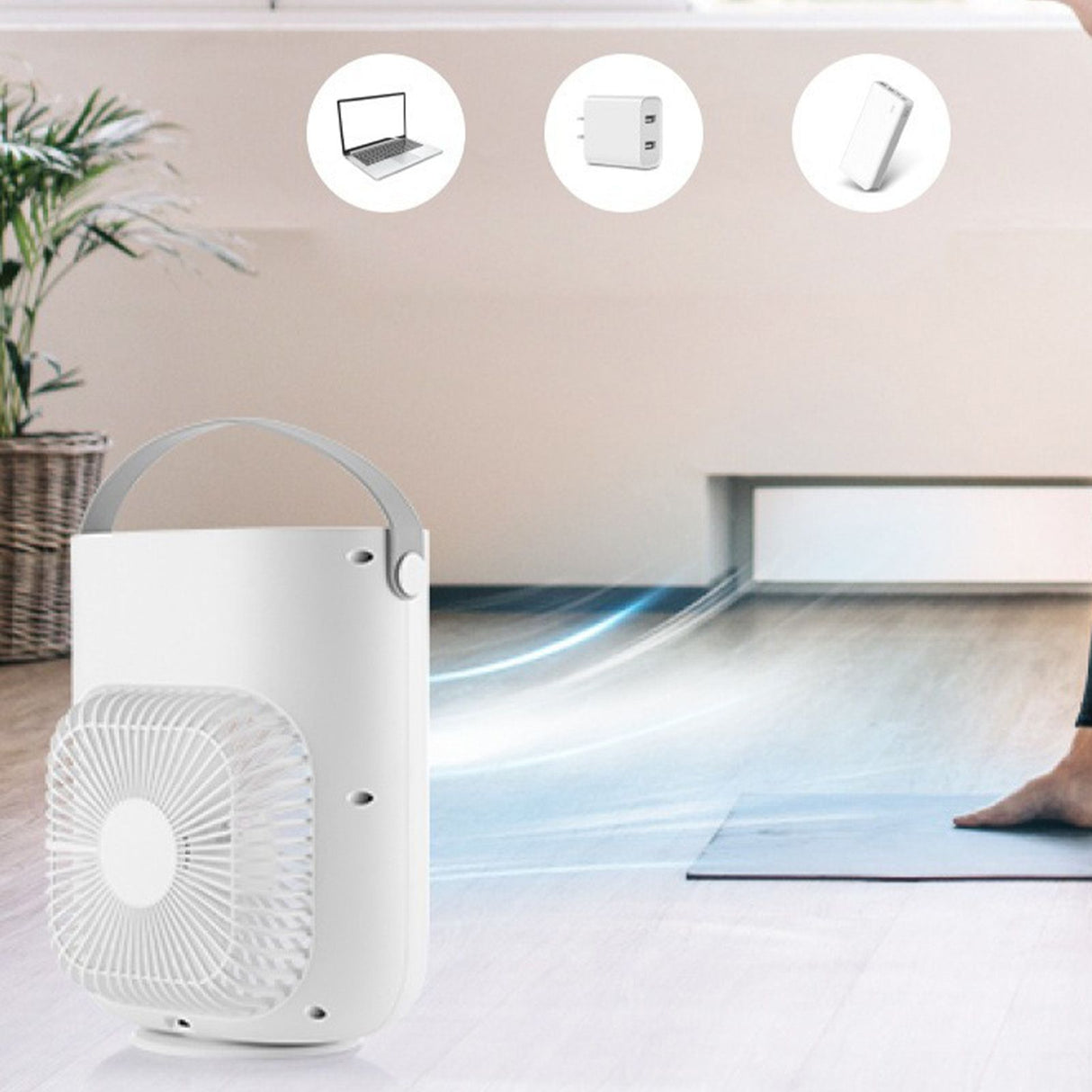 Mini Air Conditioner 900ML 3 Speeds Low Noise Cooling Humidifying USB Portable Air Cooler
