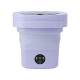 6.5L Washing Machine Folding Portable Automatic Deep Cleaning Wash and Spin Dry Washer with Water Tube 100‑240V Purple AU Plug - Front View