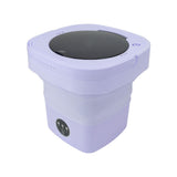 6.5L Washing Machine Folding Portable Automatic Deep Cleaning Wash and Spin Dry Washer with Water Tube 100‑240V Purple AU Plug - Low Angle