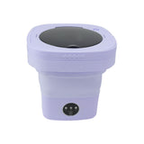 6.5L Washing Machine Folding Portable Automatic Deep Cleaning Wash and Spin Dry Washer with Water Tube 100‑240V Purple AU Plug - Extra Image