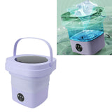 6.5L Washing Machine Folding Portable Automatic Deep Cleaning Wash and Spin Dry Washer with Water Tube 100‑240V Purple AU Plug