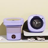 6.5L Washing Machine Folding Portable Automatic Deep Cleaning Wash and Spin Dry Washer with Water Tube 100‑240V Purple AU Plug - Extra Image