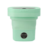 6.5L Washing Machine Folding Portable Automatic Deep Cleaning Wash and Spin Dry Washer with Water Tube 100‑240V Green AU Plug