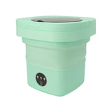 6.5L Washing Machine Folding Portable Automatic Deep Cleaning Wash and Spin Dry Washer with Water Tube 100‑240V Green AU Plug