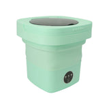 6.5L Washing Machine Folding Portable Automatic Deep Cleaning Wash and Spin Dry Washer with Water Tube 100‑240V Green AU Plug - Top-Down View