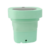 6.5L Washing Machine Folding Portable Automatic Deep Cleaning Wash and Spin Dry Washer with Water Tube 100‑240V Green AU Plug - 45-Degree Angle
