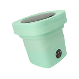 6.5L Washing Machine Folding Portable Automatic Deep Cleaning Wash and Spin Dry Washer with Water Tube 100‑240V Green AU Plug - Rear View