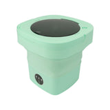 6.5L Washing Machine Folding Portable Automatic Deep Cleaning Wash and Spin Dry Washer with Water Tube 100‑240V Green AU Plug