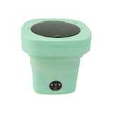 6.5L Washing Machine Folding Portable Automatic Deep Cleaning Wash and Spin Dry Washer with Water Tube 100‑240V Green AU Plug